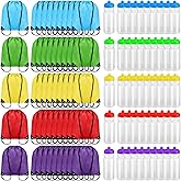 Mifoci 20 oz Plastic Water Bottles Bulk and Drawstring Backpack Set Reusable Sport Water Bottles Lightweight Clear Water Bottle Cinch Gym Drawstring Bags for Adult Kids Fitness DIY