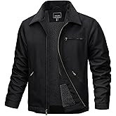 TACVASEN Mens Work Jackets Construction Duck Canvas Jacket Fleece Lined Sherpa Waterproof Warm Winter Heavy Coats