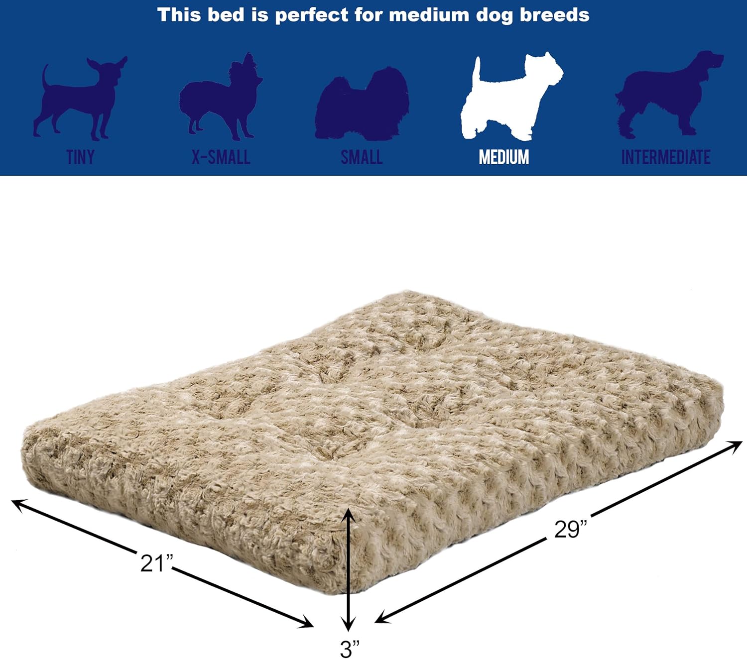 Plush Dog Bed | Ombré Swirl Dog Bed & Cat Bed | Mocha 29L x 21W x 2H-Inches for Medium Dog Breeds : Dog Bed : Pet Supplies