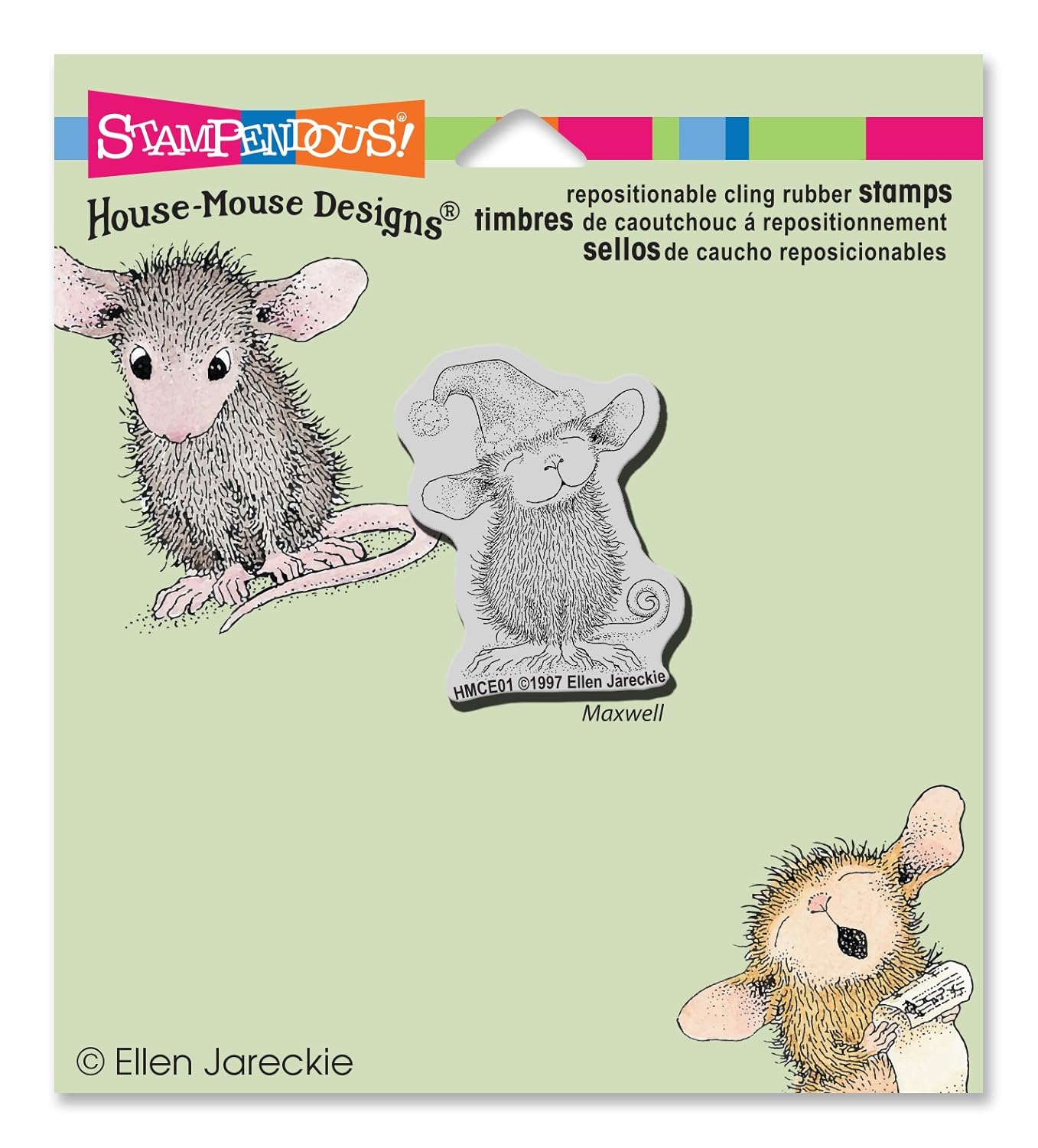 Stampendous House Mouse Cling Rubber Stamp 4"X3.5" Sheet Santa Mouse