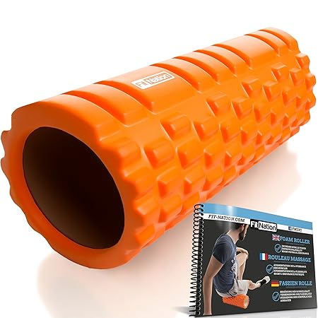 Fit Nation Faszienrolle - Foam Roller Set zur Selbstmassage mit Übungsbuch - Sport Massagerolle Für Anfänger, Profis, Damen &