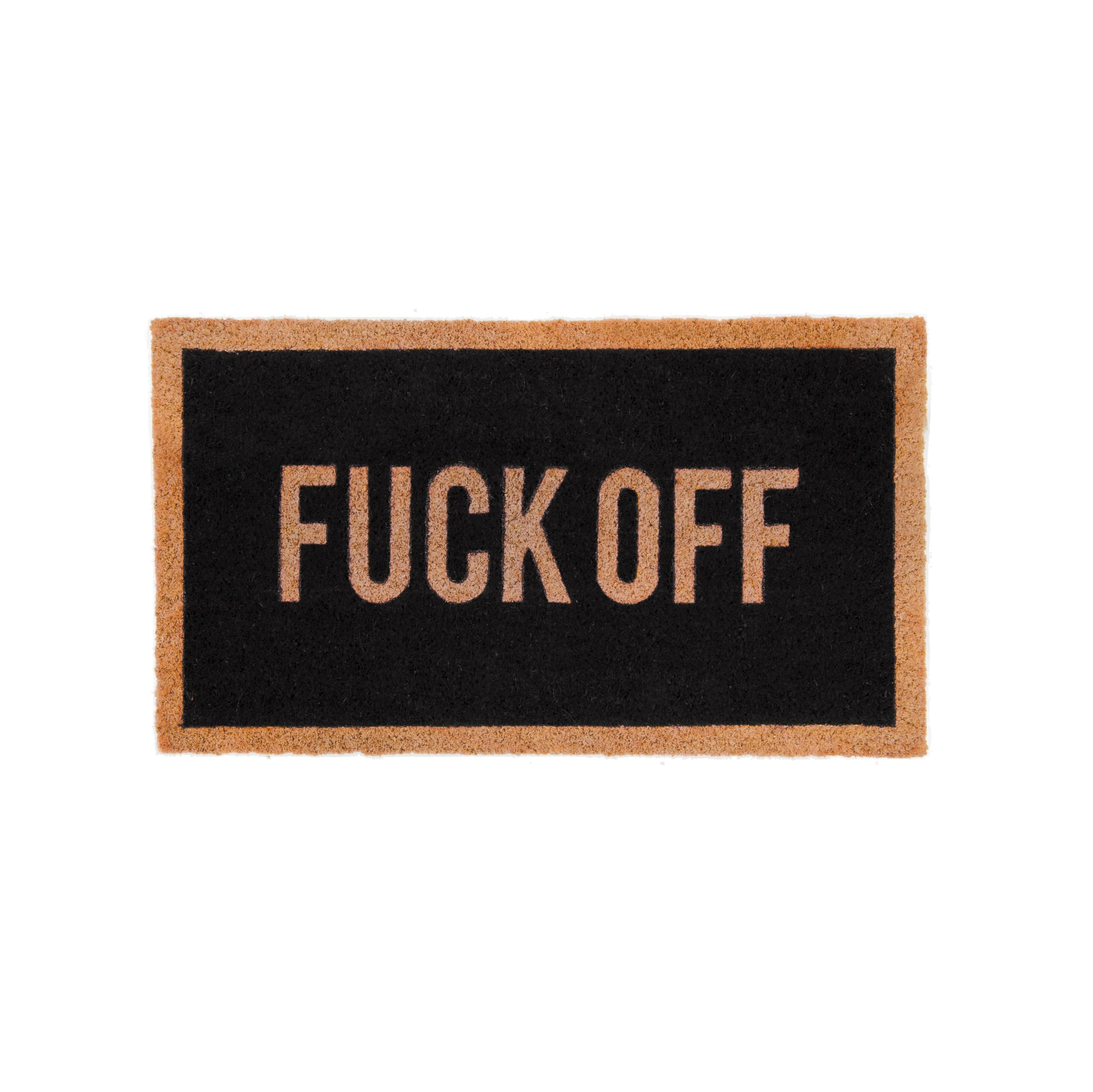 Fisura - Original F* Off Door Mat, Dirt Trapper for Indoor & Outdoor Entrance, Non-Slip With PVC Base, Coconut Fiber, Hand-Painted, 70 cm x 40 cm