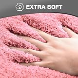 wyewye Microfibre Bath Mat 2cm Thick 40x60cm Pink Ultra Absorbent Non-Slip view 3
