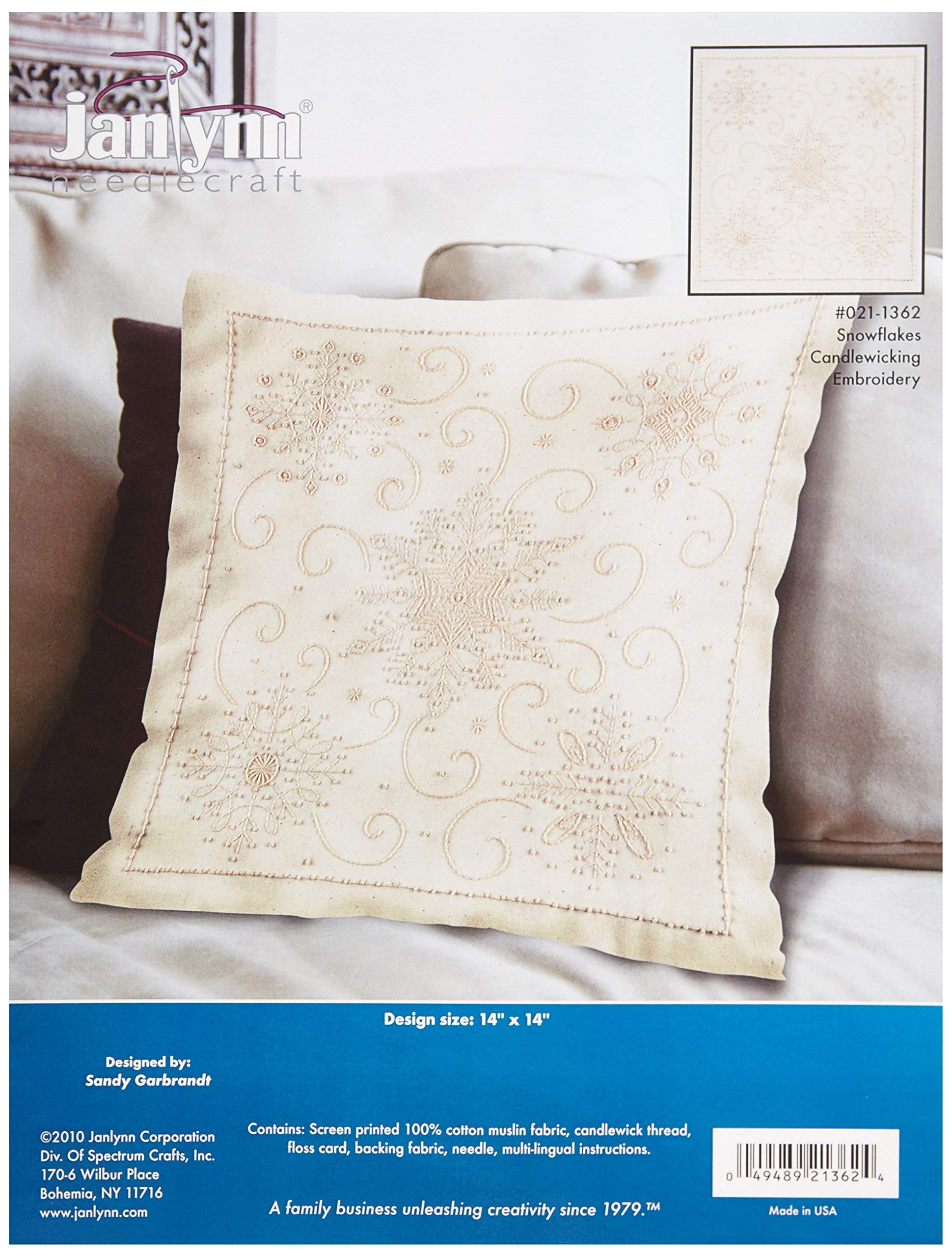 Janlynn Snowflakes Candlewicking Embroidery Kit, Stitched in Thread