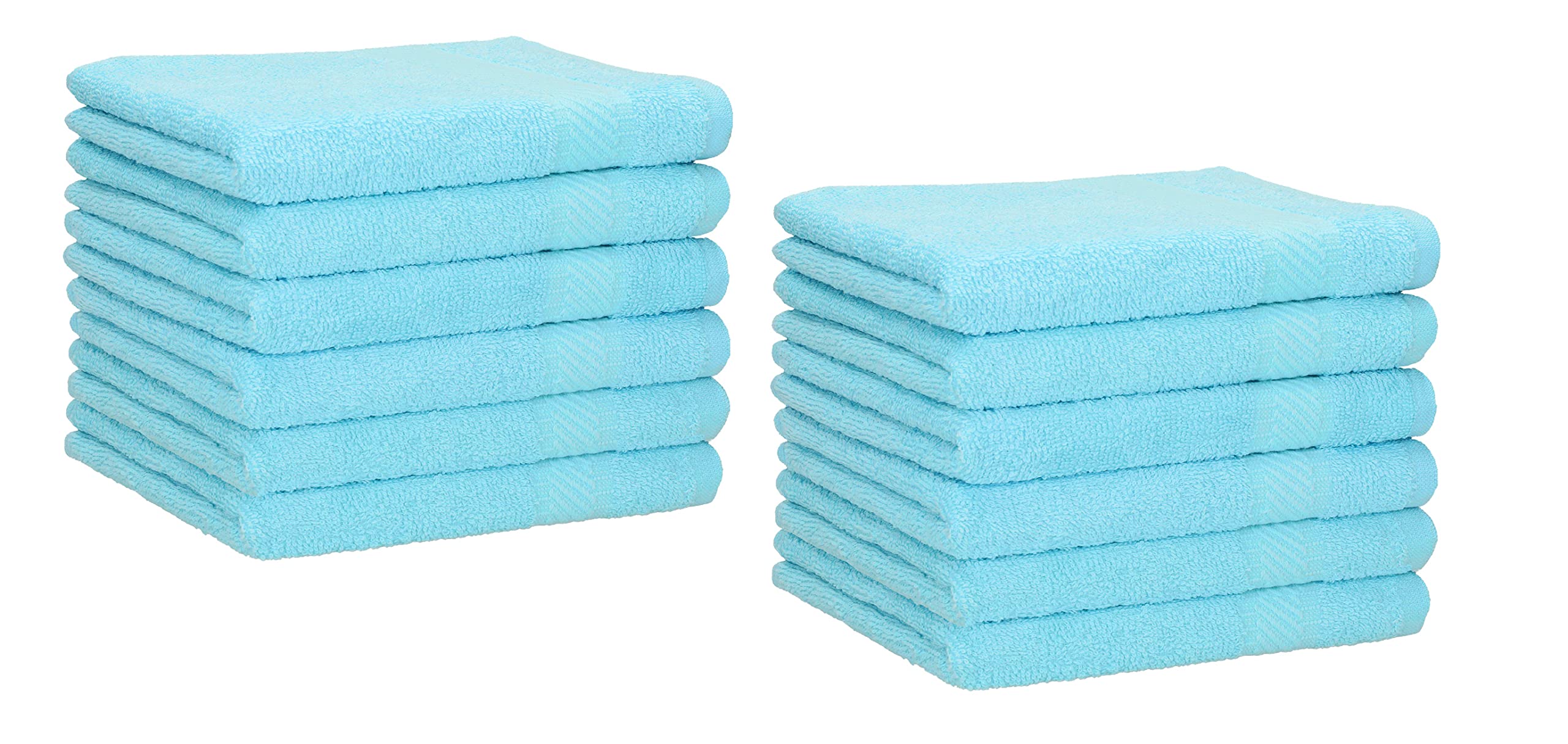 Betz 12 Piece Towel Set 12 Guest Towels turquoise PALERMO 30x50 cm 100% Cotton