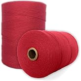 100% Cotton Loom Warp Thread (Red), 8/4 Warp Yarn (800 Yards), Perfect for Weaving: Carpet, Tapestry, Rug, Blanket or Pattern - Warping Thread for Any Loom