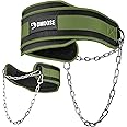 DMoose Dip Belt for Weightlifting, Weight Belt with Chain for Pullup, Gym Lifting Belt for Powerlifting, Squat, Bodybuilding, Heavy Duty Steel, Workout Belt with Comfortable Neoprene Support