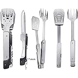 Lichamp 6-in-1 BBQ Multi Tool Set, Folding BBQ Tool Stainless Steel, Folding Grill Tool for Outdoor BBQ Grill