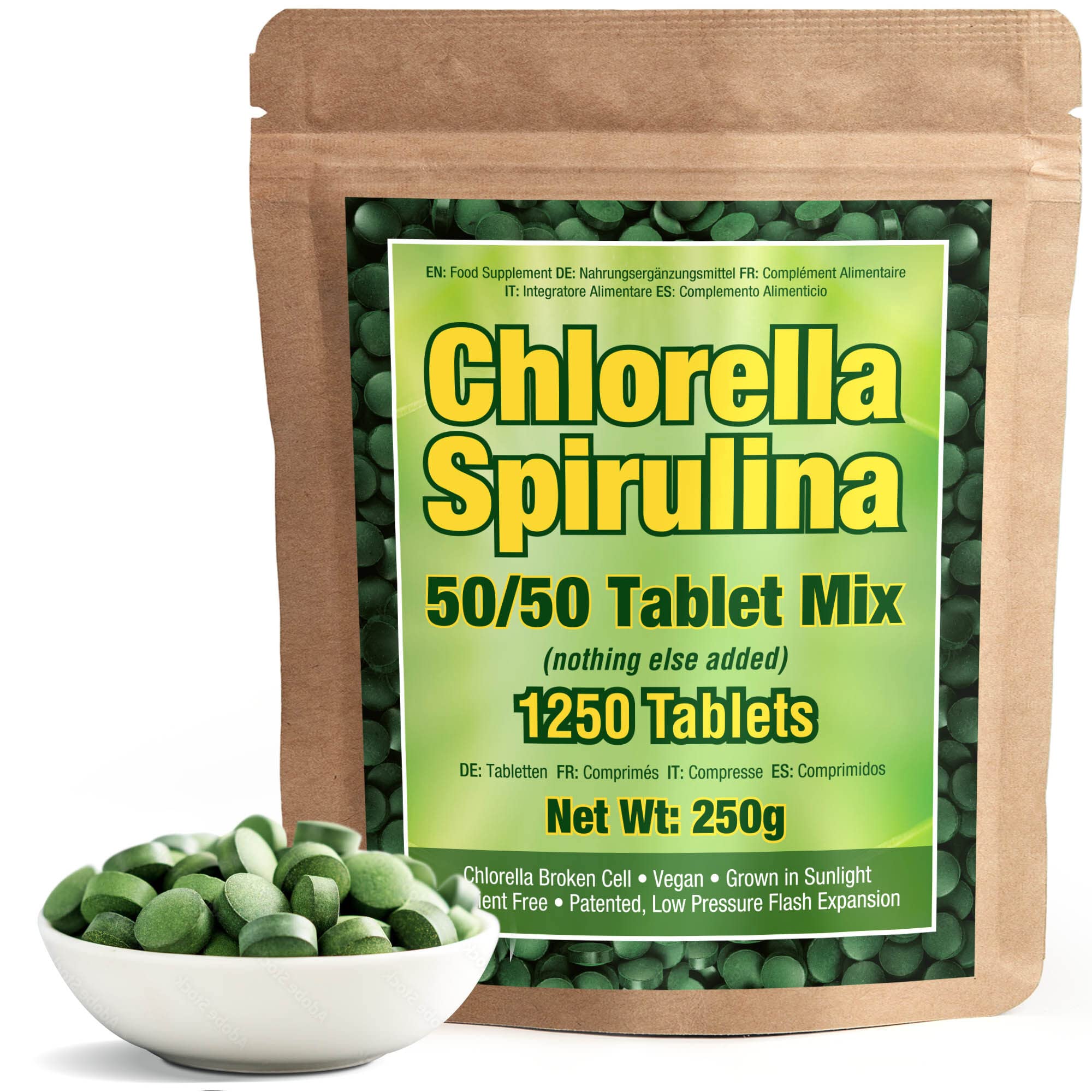Mua Premium Chlorella Spirulina 1,250 TABLETS, NONGMO, Vegan Organic