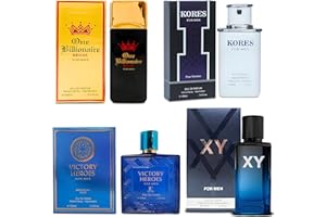 AFLUXE Cologne for Men Set 4 Combo Sets(One Billionaire,Kores,Victory Heroes,XY) Eau De Parfume/Toilette Natural Spray Each 100ML Men Perfume Long Lasting Fragrance for Daily Use