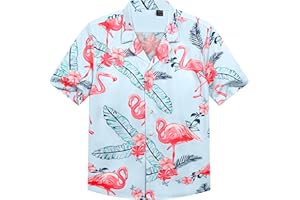 siliteelon Boys Hawaiian Shirts Short Sleeve Cotton Summer Beach Button Down Casual Aloha Luau Shirts for Kids