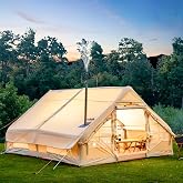 EROMMY 6-8 Person Inflatable Tent for Camping, Easy Setup 130 Square Camping Tent with Mesh &amp; Chimney Windows, Large Tents for Outdoor Camping