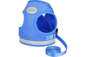 GAUTERF Cat Harnesses and Puppy Harness with Leashes Set, Escape Proof Cat Harness, Adjustable Reflective Soft Mesh Vest Fit Puppy Kitten Rabbit Ferrets's Outdoor Harness