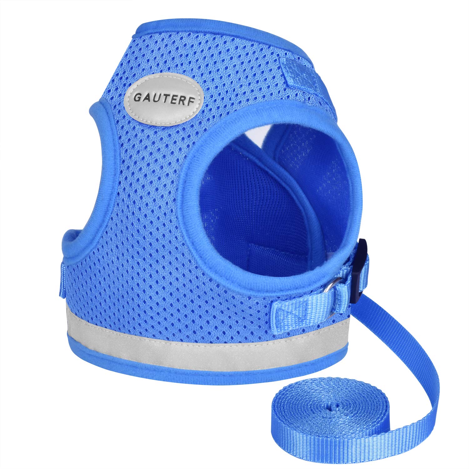 Cat Harnesses and Puppy Harness with Leashes Set, Escape Proof Cat Harness, Adjustable Reflective Soft Mesh Vest Fit Puppy Kitten Rabbit Ferrets's Outdoor Harness