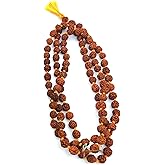 BRIJ HAAT Panch mukhi rudraksha mala 108+1 Beads for Meditation Brown