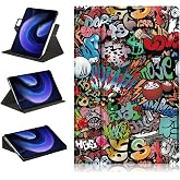 DINGGUAGUA Case Compatible with Xiaomi Pad 6 Tablet 11.0 inch Released 2023 Multi-Angle Stand Cover for Mi Pad 6 Pro Tablet 360&deg; Adjustable Swivel,Graffiti