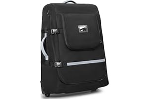 GRAOSO Stroller Travel Bag with Wheels Compatible with UPPAbaby Vista, Vista V2, Cruz V2, Rolling Gate Check Stroller Storage Bag for Airplane, with Dual Handles, Luggage Tag, Reflective Strip, Black