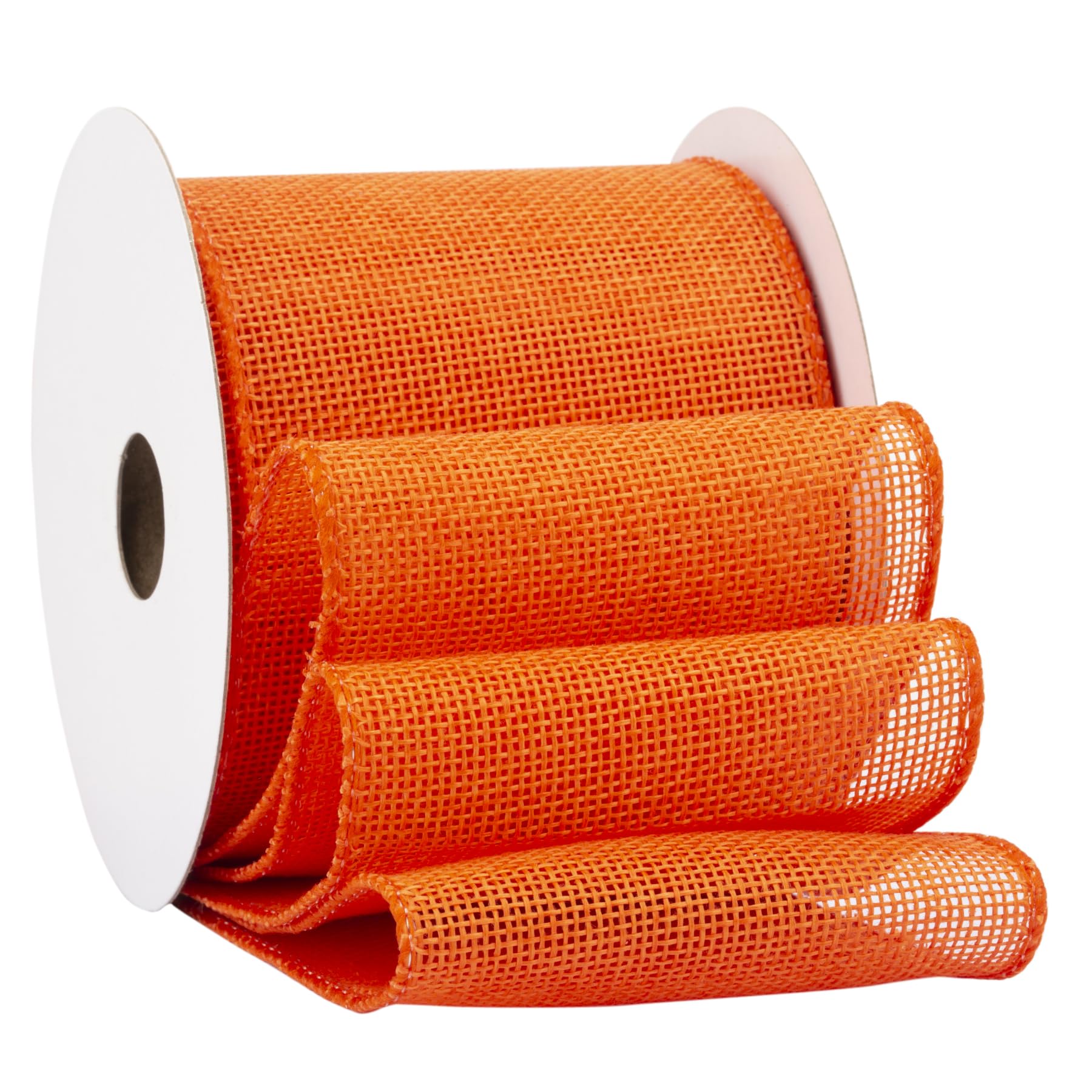 Fondersy 9-Meter Orange Burlap Ribbon Wired Burlap Ribbon - 75mm Width for Gift Wrapping, Floral Arrangements, Wreath Making, and Christmas Decor