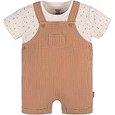 Gerber Unisex Baby Gauze Overall Romper and T-Shirt Set