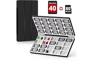 Jimofuga Switch Game Case for Nintendo Switch 2/Switch/OLED/Lite, Magnetic Switch-2 Game Case Holder with 40 Game Cards & 80 Micro SD Card Slots, Portable Travel Games Card Organizer, Gift Accessories