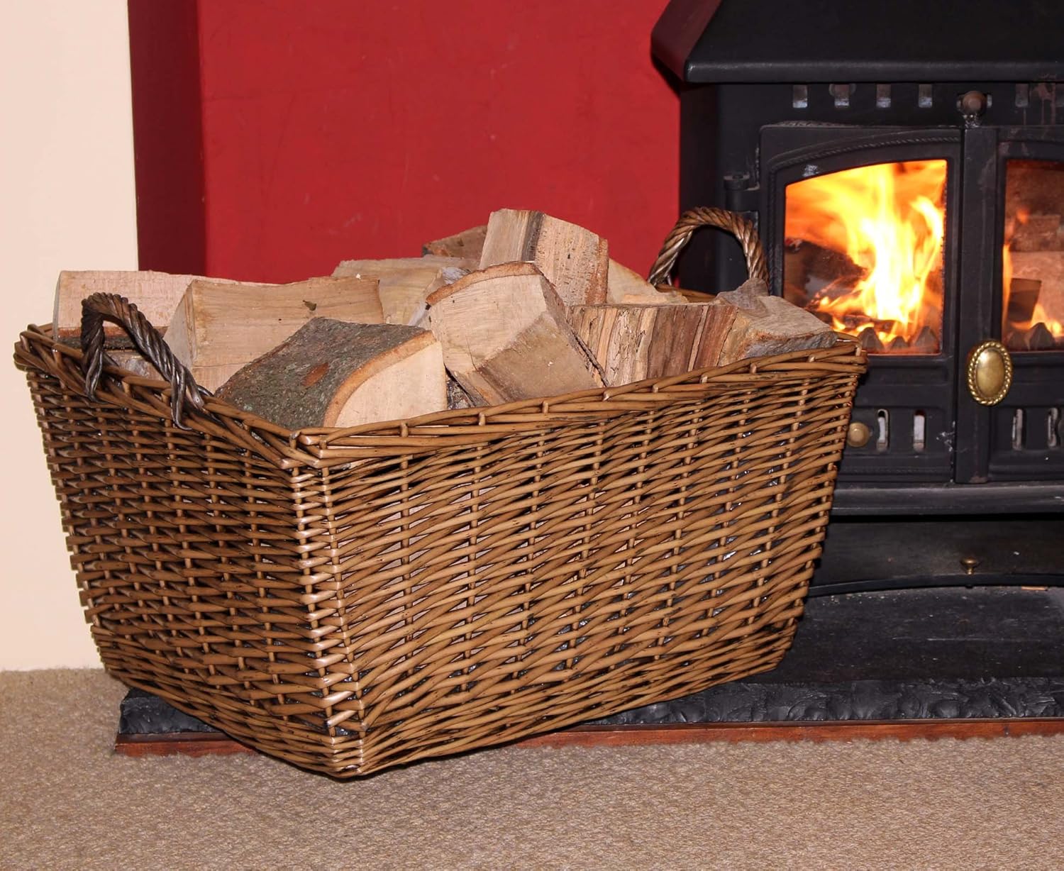 wicker ecological,handmade bag,natural basket gift for her fire log basket firewood basket