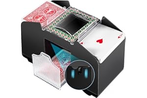 GROWNEER 1-4 Deck Automatic Card Shuffler, Poker Shuffler Machine with Rubber Silencer, Lower Noise, Casino Card Electric Shuffler, Playing Card Shuffler for UNO, Phase 10, Skyjo, Skip Bo Home Card Game