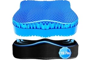 Tsmertor Gel Seat Cushion for Office Chair 3.54in Thick Ergonomic Gel Cushion Seat Pad for Long Sitting Relieve Sciatica Back