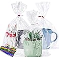 LOKIQNG Cellophane Bags Plastic Gift Bags Clear Cookie Bags Treat Bags with Twist Ties for Party Favor Bags (200PACK, 8x11inc