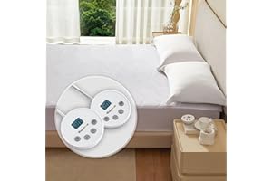 Wapaneus Quilted Wave Heated Mattress Pad Queen Size 10 Heat Settings & Dual Control with 1-12 Hours Auto Off,Deep Pocket Fits up to 18",Coral Fleece Bed Warmer,ETL Listed Machine Washable,60"x80"