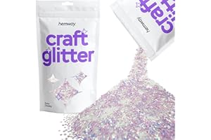 Hemway Craft Glitter 100g / 3.5oz Glitter Flakes for Arts Crafts Tumblers Resin Epoxy Scrapbook Glass Schools Paper Halloween Decorations - Extra Chunky (1/24" 0.040" 1mm) - Mother Of Pearl Iridescent