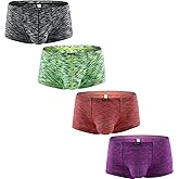 iKingsky Men's Pouch Boxer Briefs Stretch Shorts Underwear Colorful Bulge Trunk Underpanties