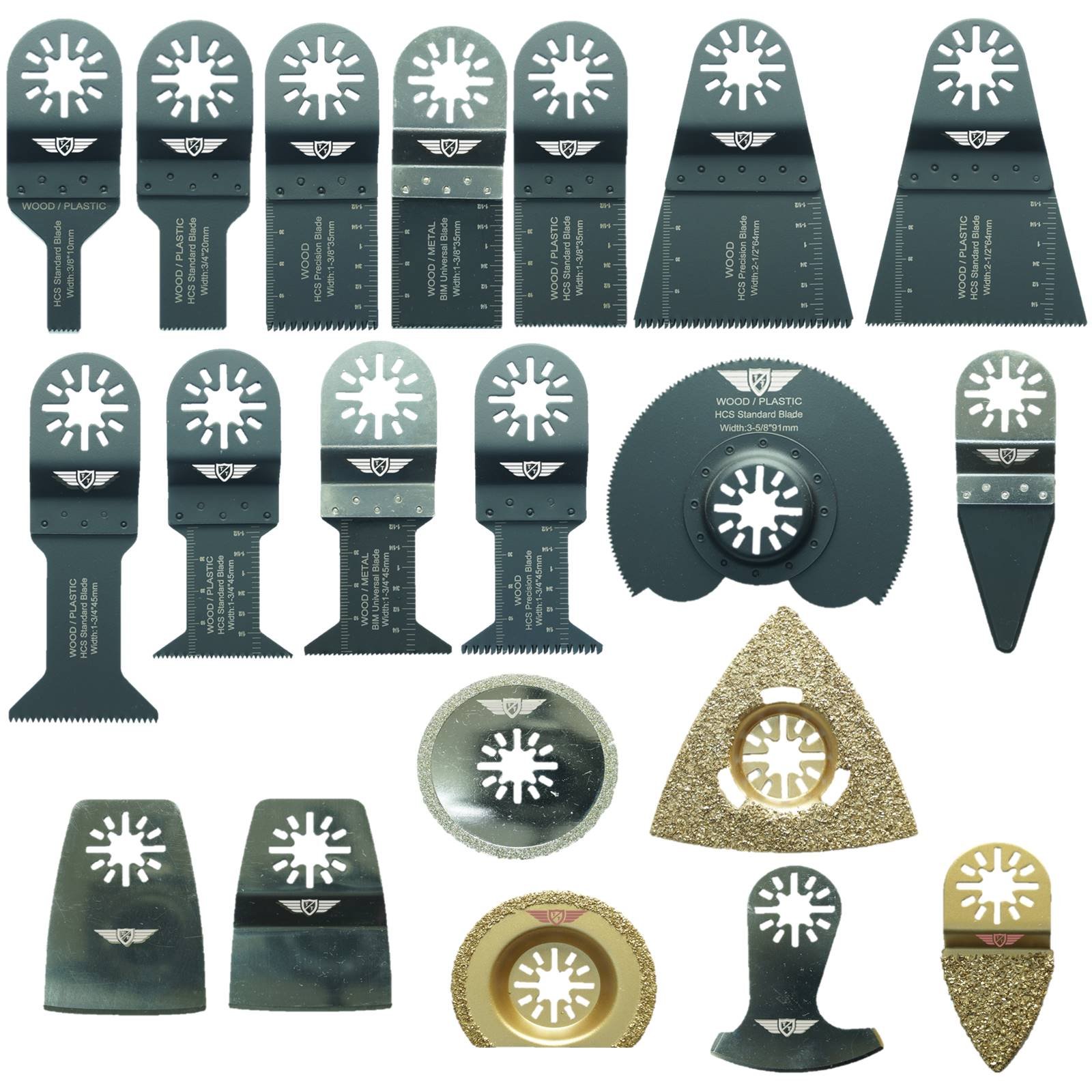 20 x TopsTools UNK20CD Mix Blades Compatible with Bosch Fein (Non-StarLock) Makita Milwaukee Einhell Ergotools Hitachi Parkside Ryobi Worx Workzone Multi tool Accessories