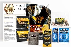 Craft A Brew - Mead Maker’s Choice - Spiced Mead Recipe Kit - Ingredients & Instructions for Mead Fermentation & Backsweetening – With Orange Blossom Honey - Makes 1 Gallon Still Mead