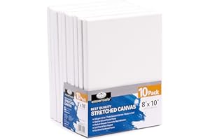 Royal & Langnickel Essentials 8x10 Triple Gessoed Stretched Canvas Value Pack, for Oil and Acrylic Painting, 10 Pack