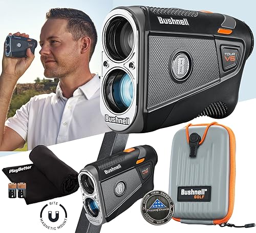 Bushnell Tour V6 Golf Rangefinder Bundle PinSeeker with Visual