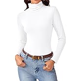 Turtleneck Tops for Women - Long Sleeve Shirts Lightweight Stretch Slim Fit Fall Fashion Basic Underwear Top Winter Clothes