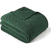 Whale Flotilla Chunky Knit Throw Blanket for Couch and Bed, Deep Green Decorative Cozy Fleece Blanket, Reversible Soft Fuzzy Woven Throws, 50x60 Inch