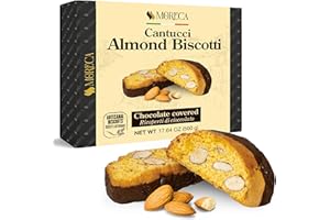 MORECA Biscotti Italian Cookies - Cantucci Almond Cookies in Gift Box, Cookies Gift Basket for Holiday and Christmas Gifts, Italian Cookies from Italy, Original Biscotti, Chocolate Covered Cantucci, Cookies Gift Basket, MADE IN ITALY