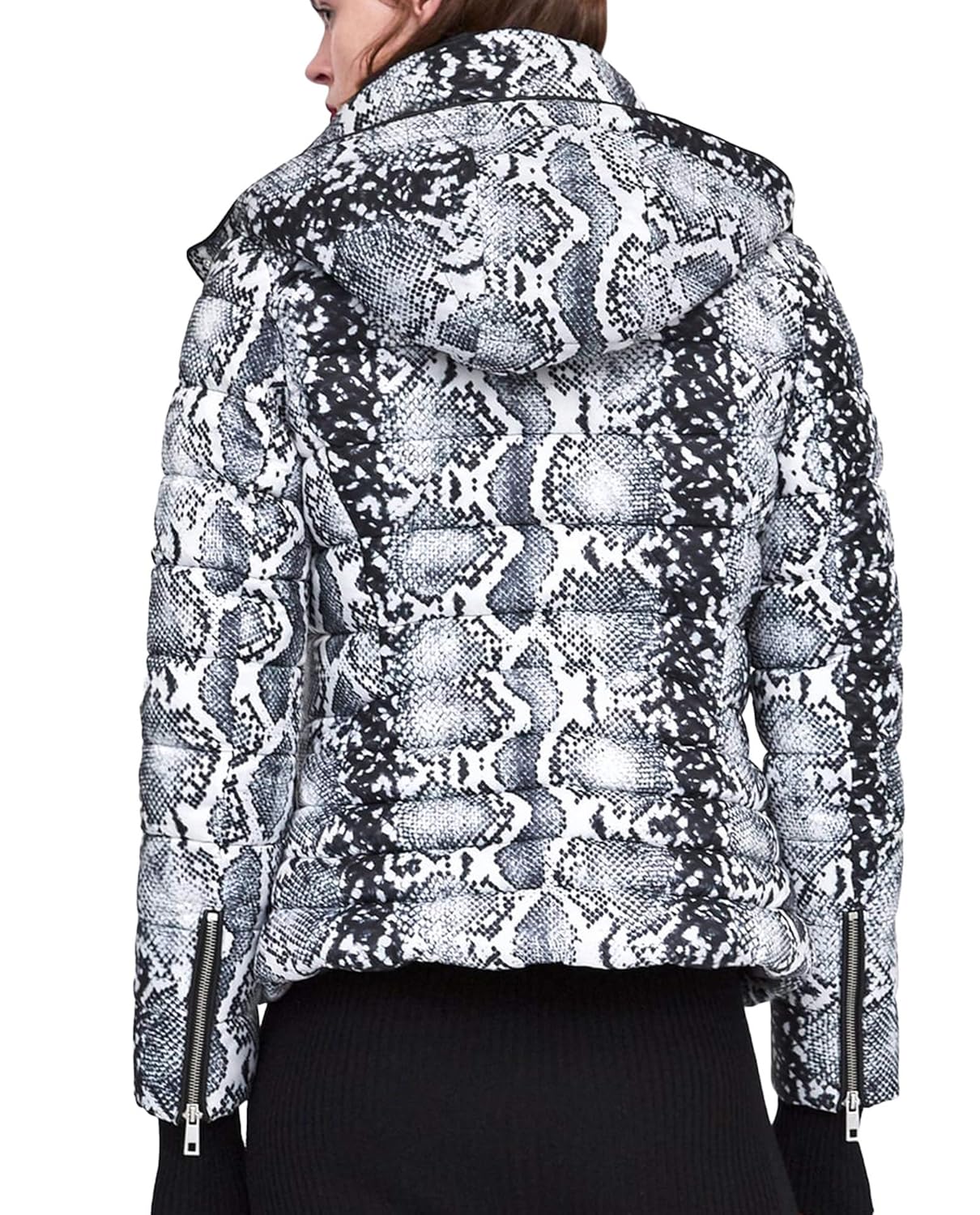 zara snakeskin puffer