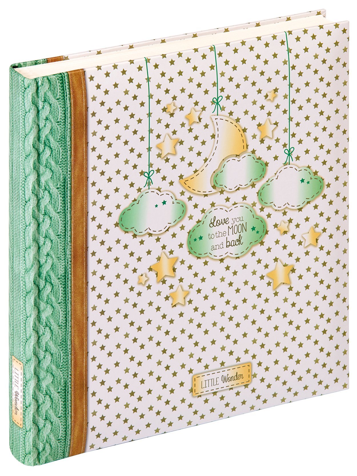 walther Design Photo Album 28 x 30,5 cm baby Album, Baby Stars&Moon / Little Wonder UK-209
