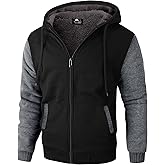 ZITY Men's Zip Up Hoodie Heavyweight Winter Sweatshirt Fleece Sherpa Lined Warm Jacket