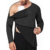 Fleece Lined Men's Post Shoulder Surgery Recovery Shirt Full Snap Tear Away Long Sleeve Chemo Port Access Adaptive Clohting