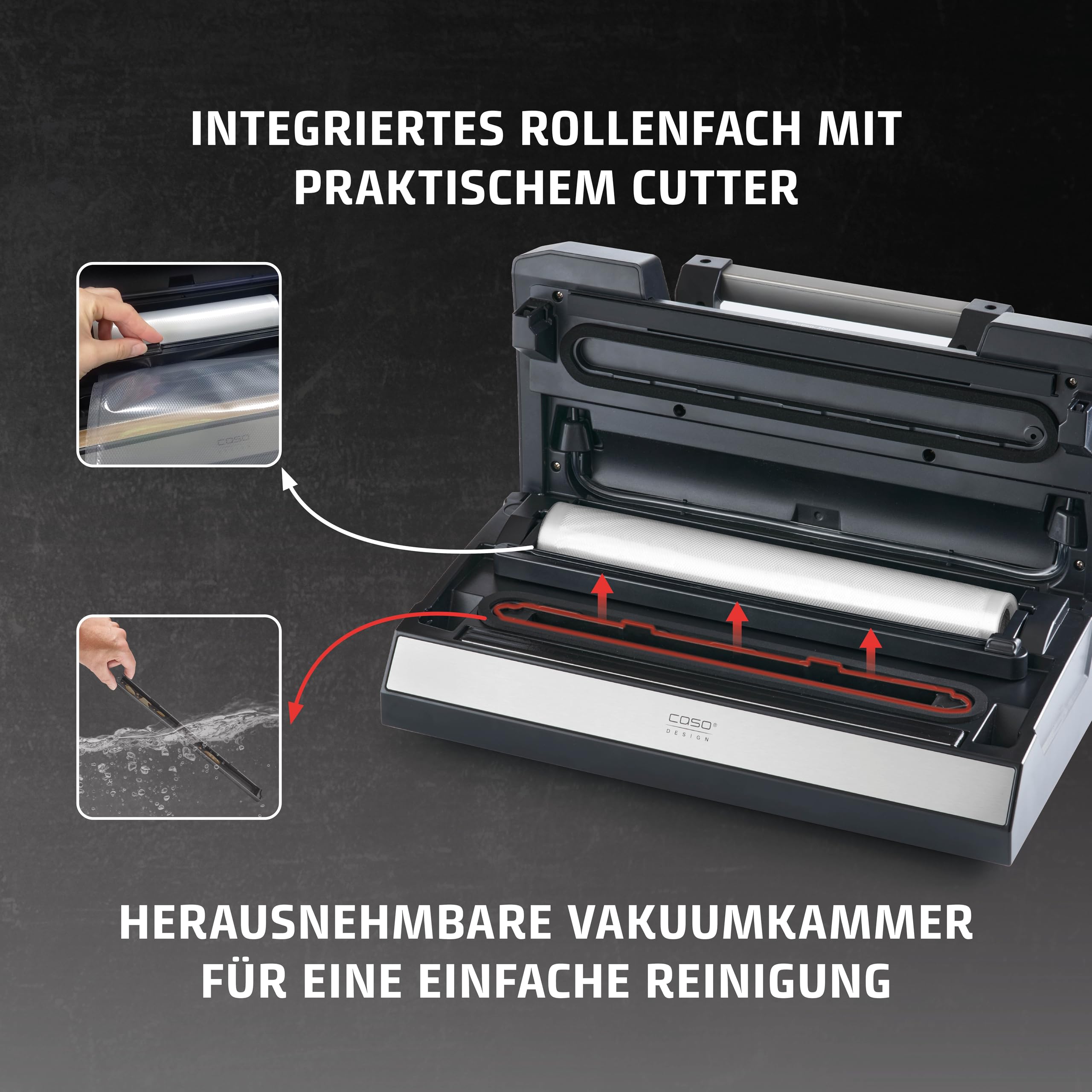 CASO VRH 790 advanced Pro - Vakuumierer, Vakuumiergerät, Testurteil Sehr Gut, 200 Vakuumiervorgänge non-stop, mit patentierter CASOTEK Liquid Funktion, doppelte Schweißnaht, inkl. Vakuumbeutel 6