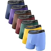 BAMUNDER Men's Bamboo Viscose Underwear Boxer Briefs 7 Pack - Breathable Comfort Fit with 3D U-Shaped Pouch & No Ride-Up Legs