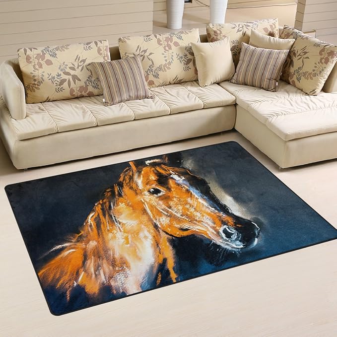 Amazon.de: JSTEL INGBAGS Super weicher, moderner brauner Pferdeteppich