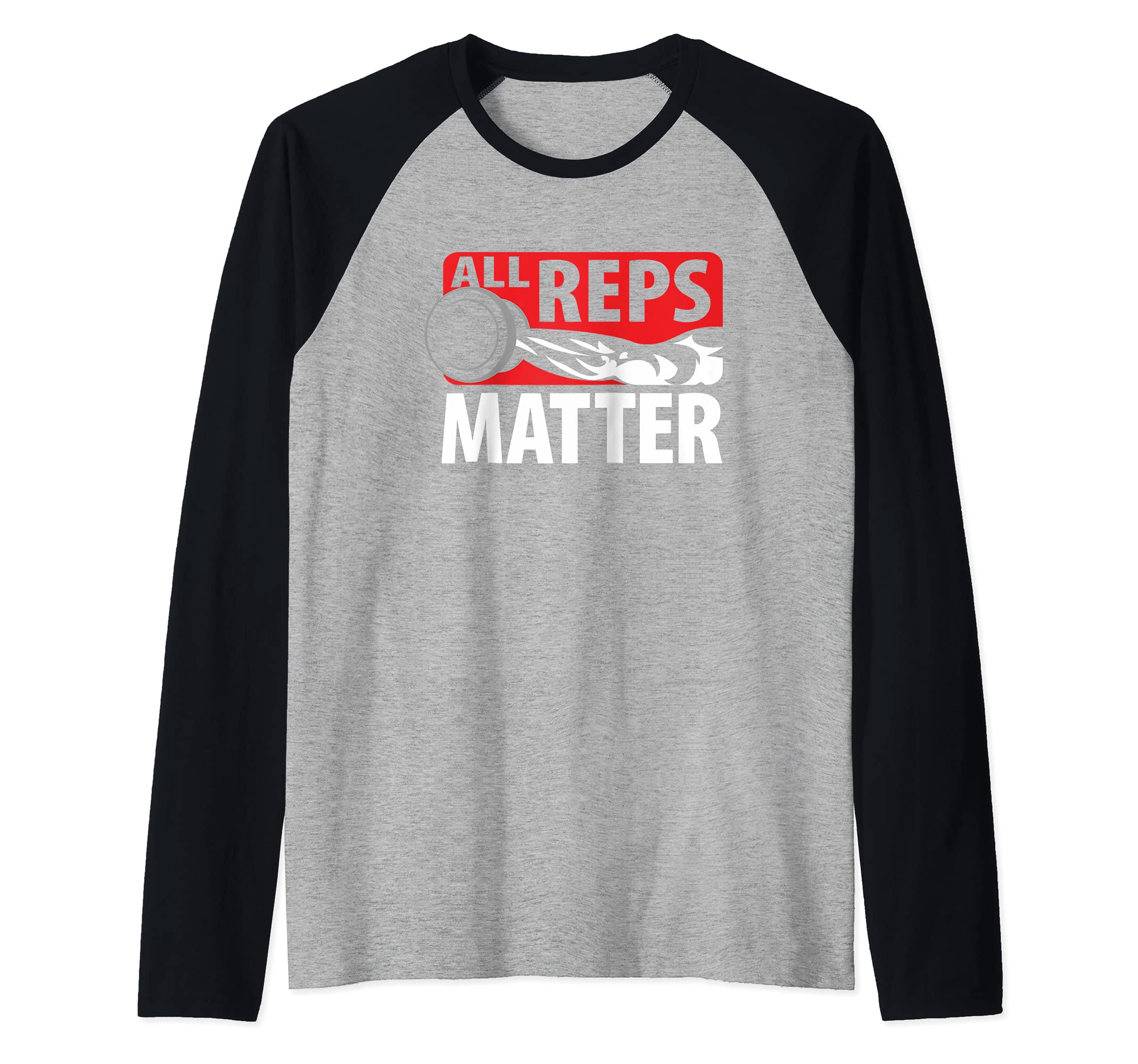 All reps matter retro motivational design Raglan Baseball Tee