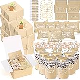 FillTouch 72 Pcs Bridesmaid Proposal Gifts, Will You Be My Bridesmaid, Bride Maid and Matron of Honor Gifts Include Gift Box Glass Cup Makeup Bag Cards Lip Balm Hair Scrunchie Bracelet(Beige Color)