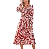 CUPSHE Womens Fall Dresses 2025 Square Neck Smocked Long Sleeve Ruffled Lace Long Formal A Line Maxi Wedding Guest Dress
