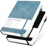 CAGIE 2 Pack Journals Notebooks for Women Men Leather Journals for Writing Hardcover A5 Journaling Notebooks Thick Journal Supplies Diary, Black&amp; Blue