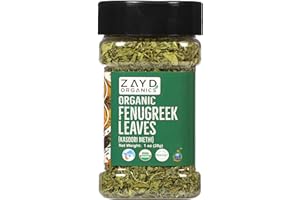 ZAYD ORGANICS Zayd Organic Kasuri Methi, Organic Kasoori Methi, Organic Dried Fenugreek Leaves, USDA Organic, Indian Origin, 1oz (28g)